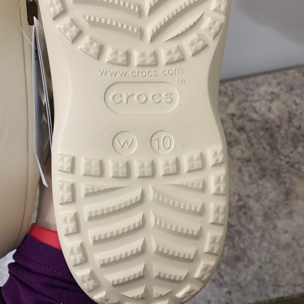 Beige / Tan Platform Crocs - Picture 5 of 14